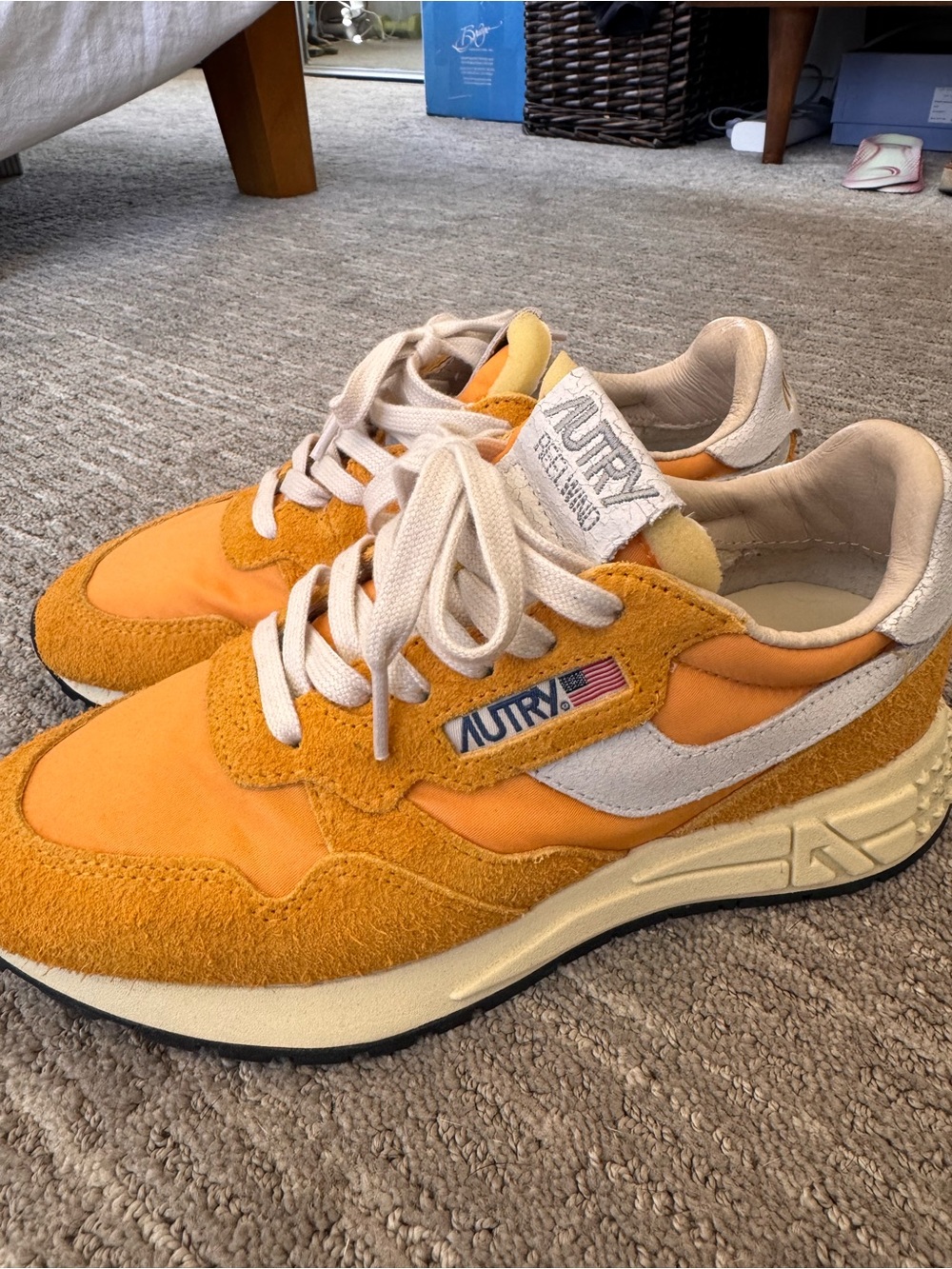 Autry Women's Orange Suede & Nylon Athletic Sneakers